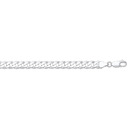 Silver 7mm Economy Flat Curb Chain