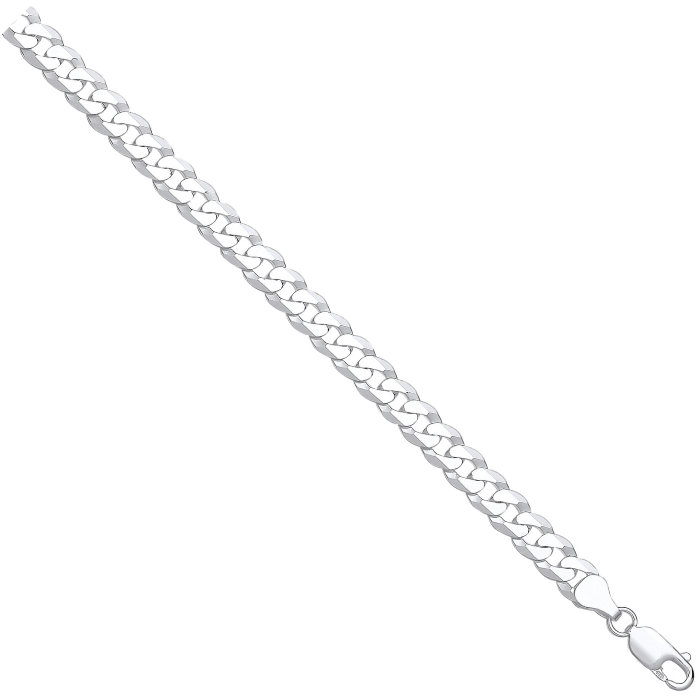 Silver 7mm Economy Flat Curb Chain