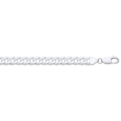 Silver 8mm Economy Flat Curb Chain