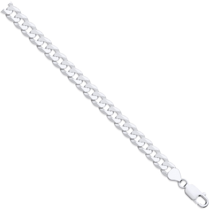 Silver 8mm Economy Flat Curb Chain