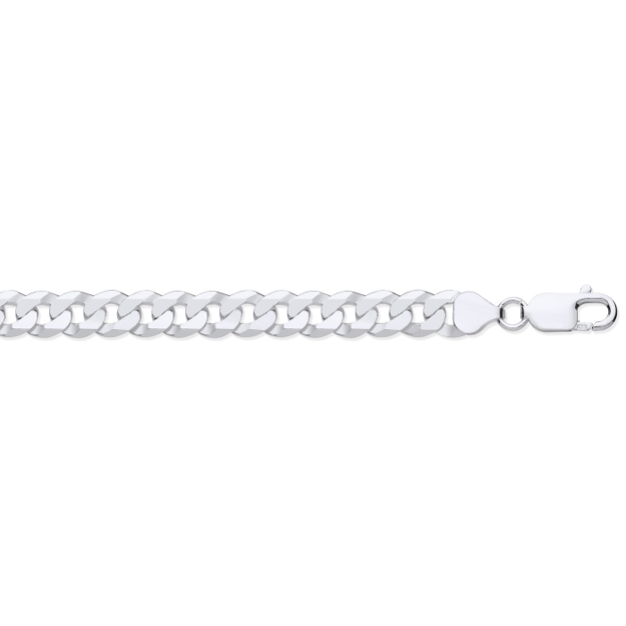 Silver 8.4mm Economy Flat Curb Chain