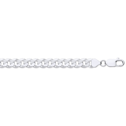 Silver 8.4mm Economy Flat Curb Chain