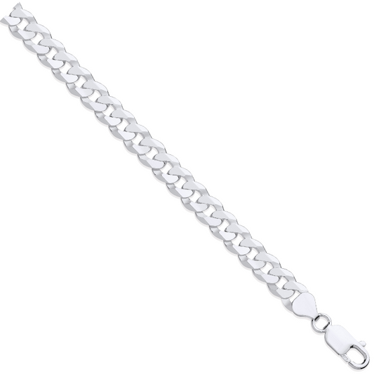 Silver 8.4mm Economy Flat Curb Chain