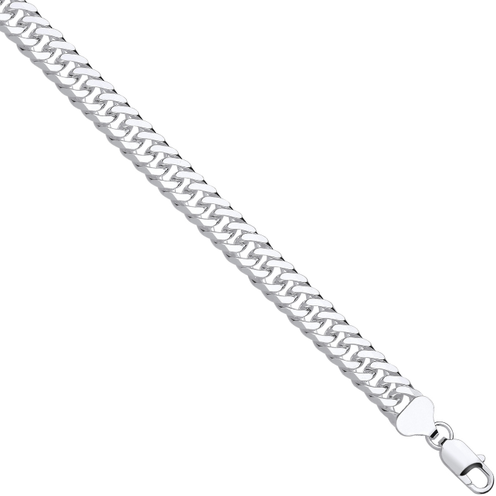 Silver Double Curb 9.0mm Chain