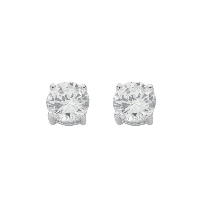 Silver Claw Set Cz 10mm Studs