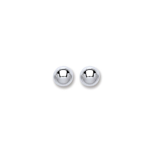 Silver Ball Stud 6mm Earrings