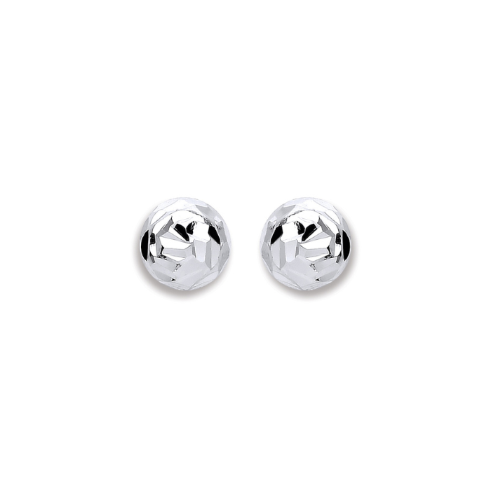 Silver 6mm Disco Half Ball Earrings