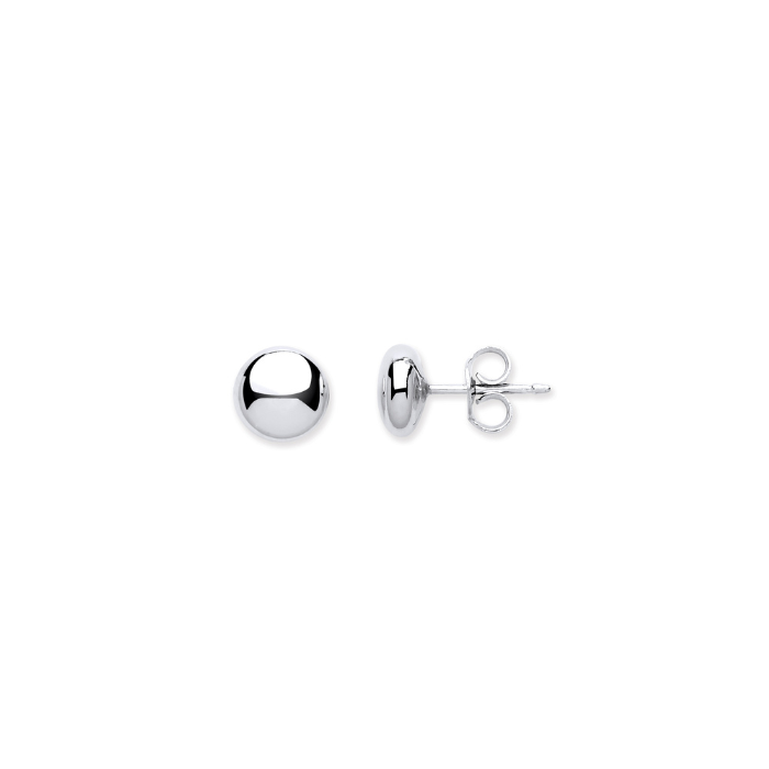 Silver 7mm Button Stud Earrings