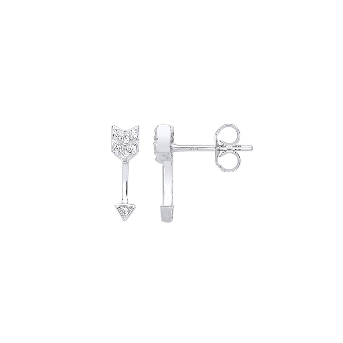 Silver Arrow CZ Studs