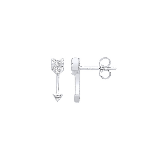 Silver Arrow CZ Studs