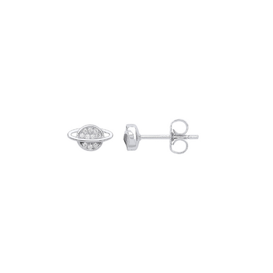 Silver Planet CZ Studs