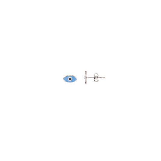 Silver Evil Eye Stud Earrings