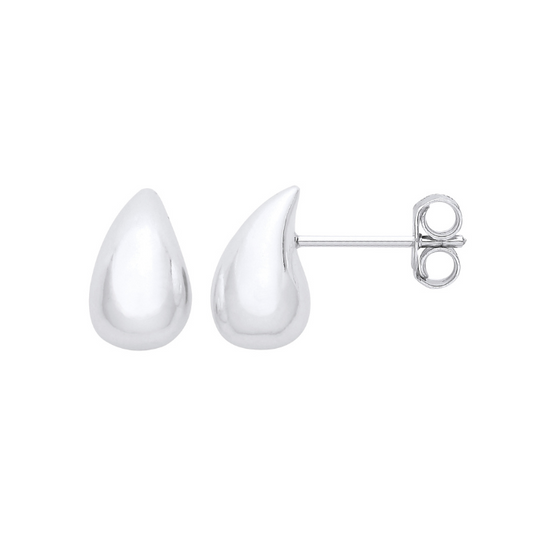 Silver Tear Drop Studs
