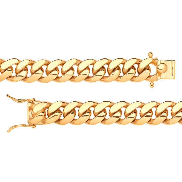 Yellow Gold 14mm Cuban Link Bracelet