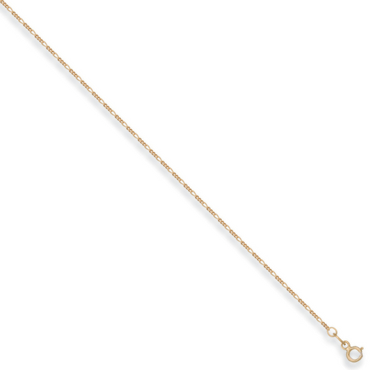 Yellow Gold 1.3mm Figaro Chain