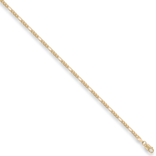 Yellow Gold 2.2mm Figaro Chain