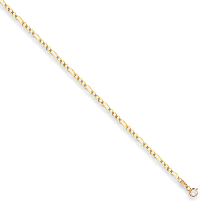 Yellow Gold 2.7mm Economy Figaro Chain