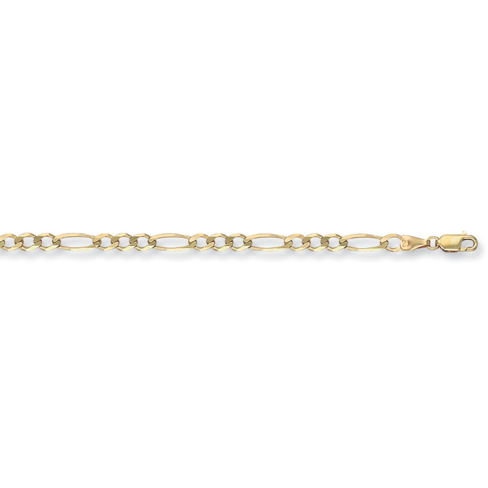 Yellow Gold 4.4mm Economy Figaro Chain