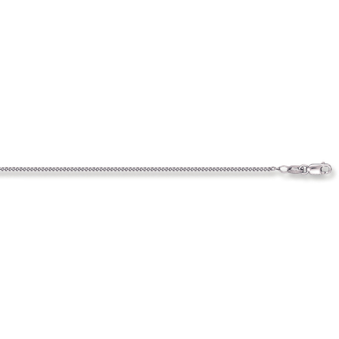 18ct White Gold 1.4mm Traditional Classic Curb Chain