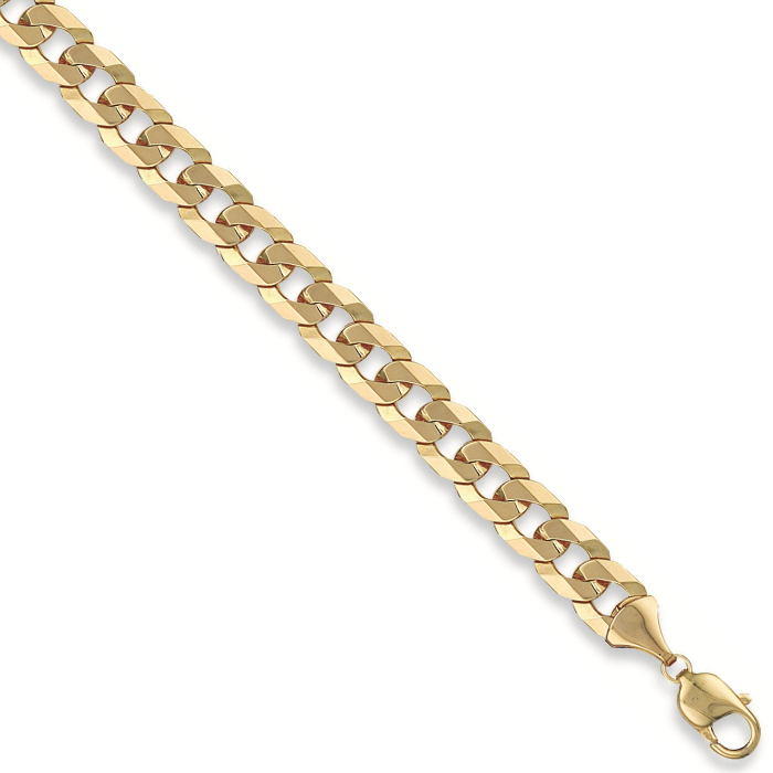 Yellow Gold 9.8mm Flat Curb Chain