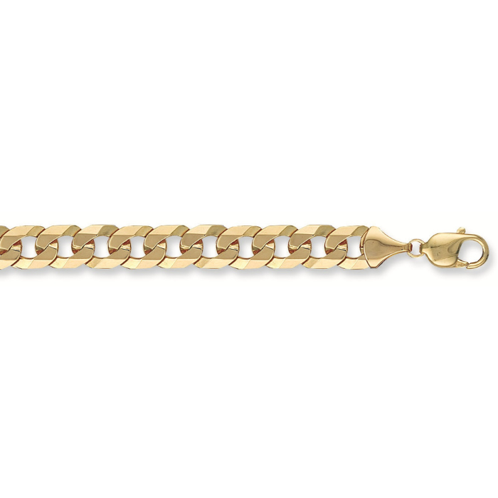 Yellow Gold 9.8mm Flat Curb Chain