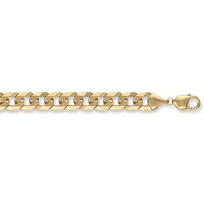 Yellow Gold 9.8mm Flat Curb Chain