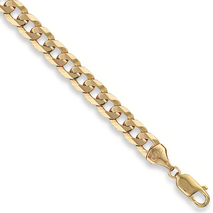 Yellow Gold 12.0mm Flat Curb Chain