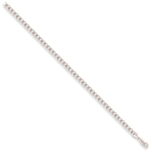 White Gold 3.8mm Curb Bracelet