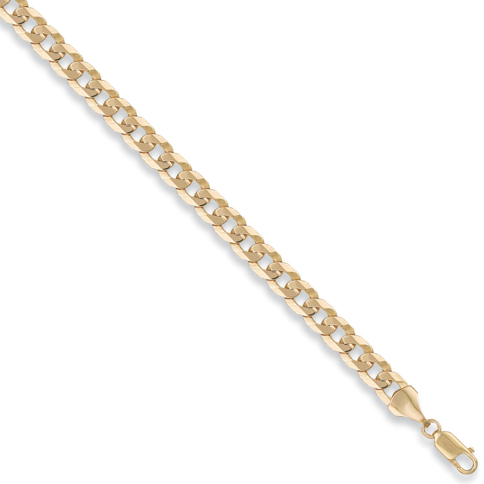 Yellow Gold 6.7mm Flat Curb Chain