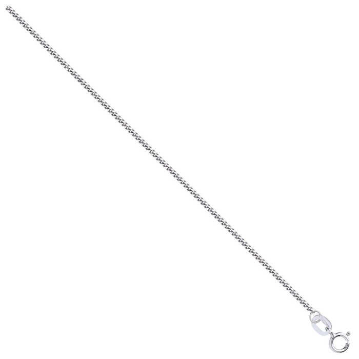 White Gold 1.2mm Traditional Classic Curb Chain