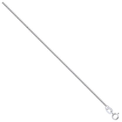 White Gold 1.2mm Traditional Classic Curb Chain