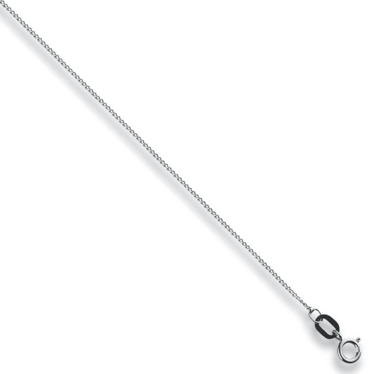 White Gold 0.8mm Traditional Classic Curb Chain