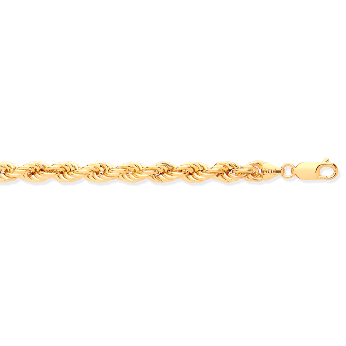 Yellow Gold 6.3mm Hollow Rope Chain