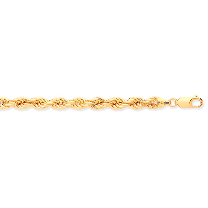 Yellow Gold 6.3mm Hollow Rope Chain