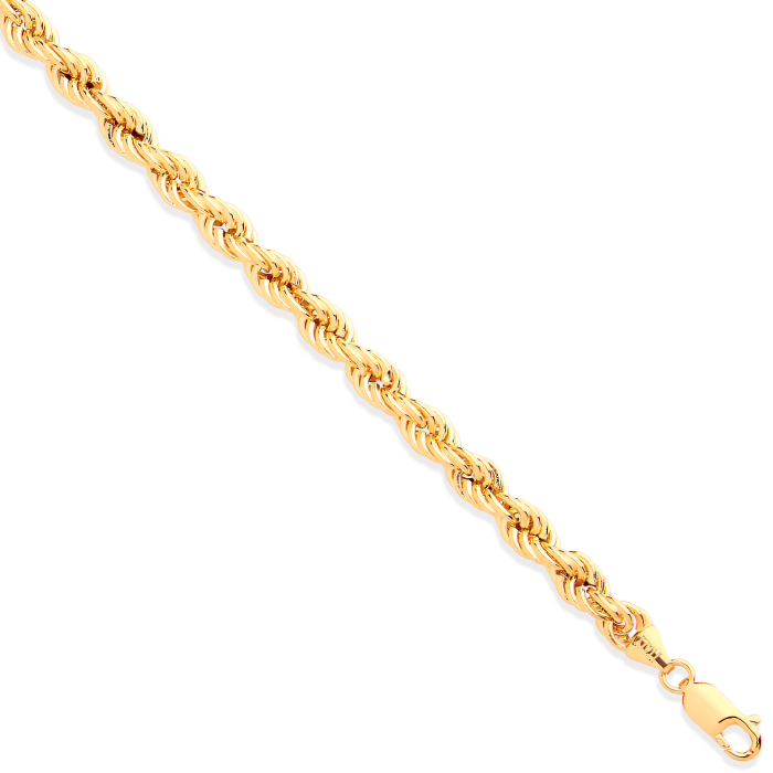 Yellow Gold 6.3mm Hollow Rope Chain