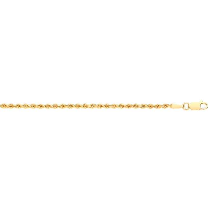 Yellow Gold 2.0mm Hollow Rope Chain