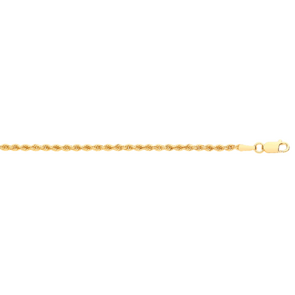 Yellow Gold 2.0mm Hollow Rope Chain