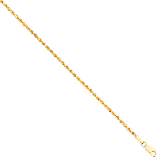 Yellow Gold 2.0mm Hollow Rope Chain