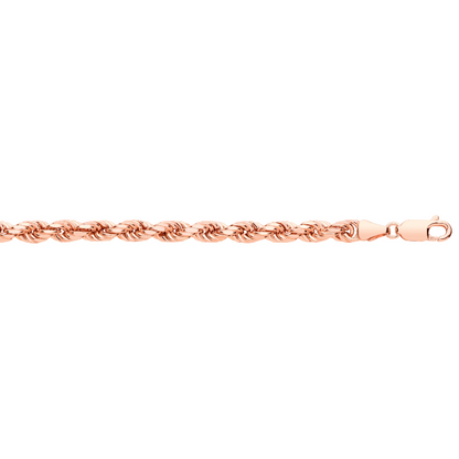 Rose Gold 4.5mm Semi Solid Diamond Cut Rope Chain