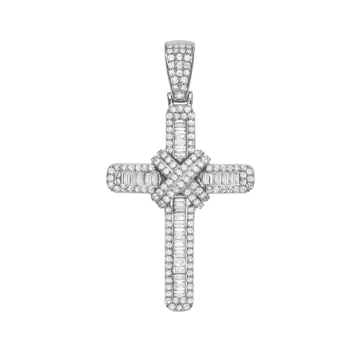 18ct White Gold 1.22ct Diamond Cross Pendant