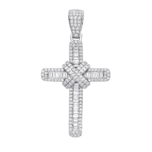 18ct White Gold 2.00ct Diamond Cross Pendant