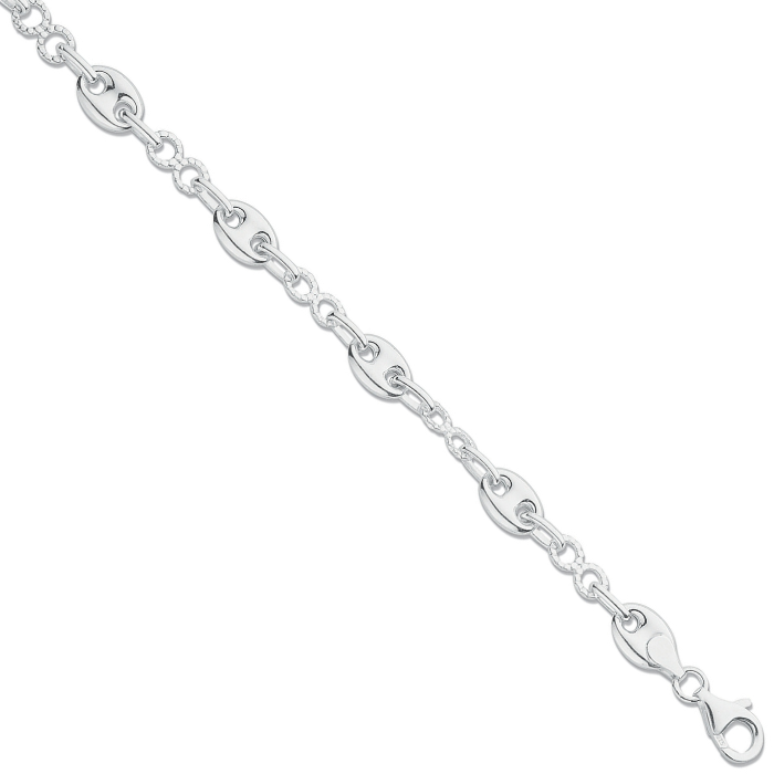 Silver Fancy Peanut Bracelet