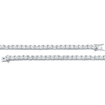 Silver 4.3mm Princess Cut Cz Tennis Bracelet