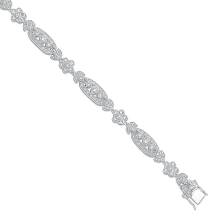 Silver Fancy CZ Bracelet