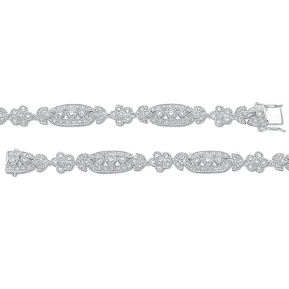 Silver Fancy CZ Bracelet