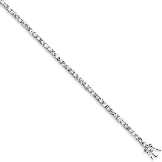 Silver 3mm Cz Tennis Bracelet