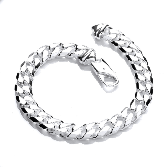 Silver 7.4mm Tight Link Curb Bracelet