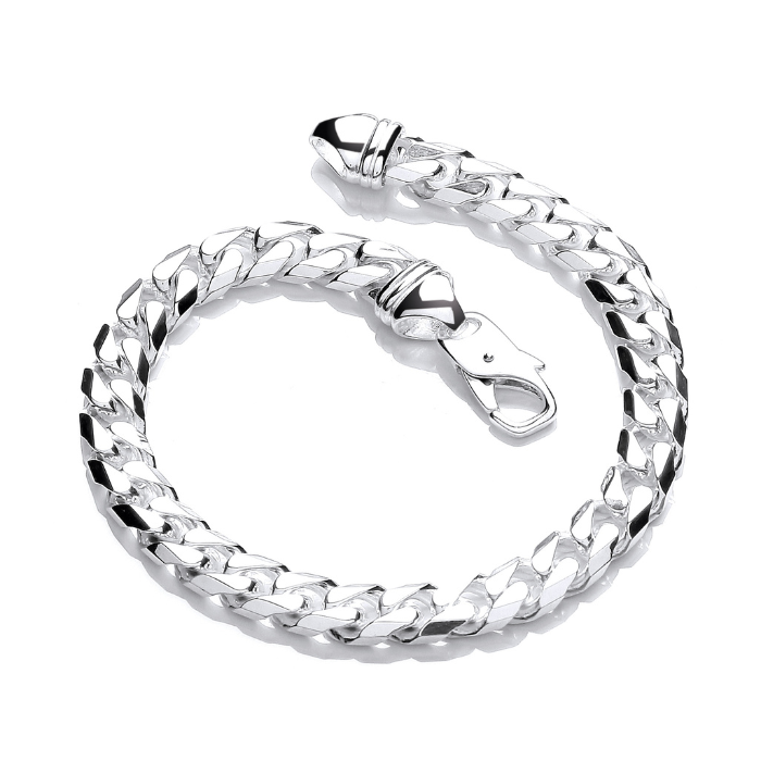 Silver 9.5mm Tight Link Curb Bracelet