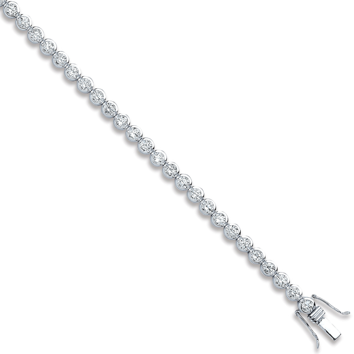 Silver 5.3mm Rubover Cz Tennis Bracelet