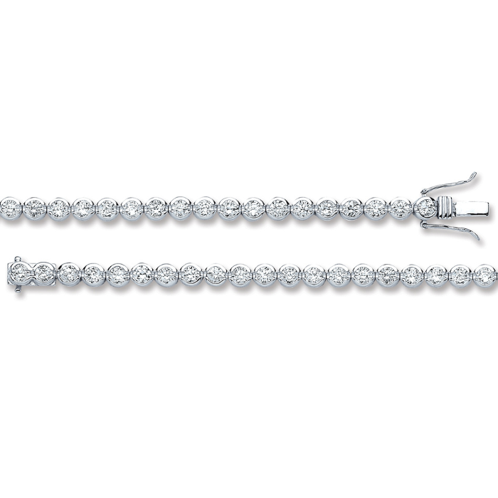 Silver 5.3mm Rubover Cz Tennis Bracelet